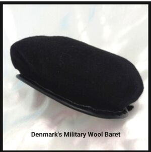 Vintage Denmark's Military NY NY 11101 Black Wool BERET Size adjustable